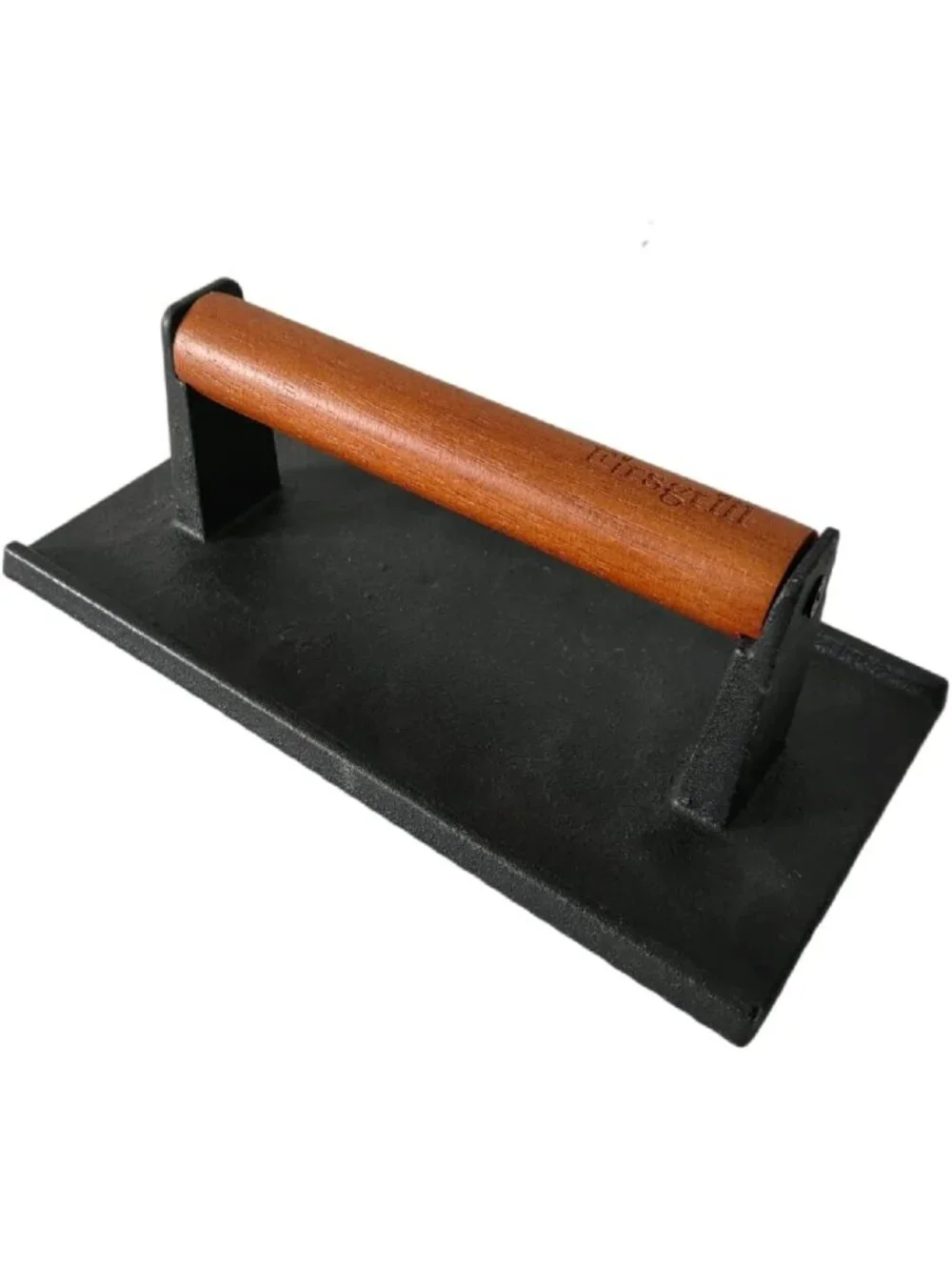 Heavy-Duty Cast Iron Burger Press with Wood Handle for Griddle & Grill Cooking